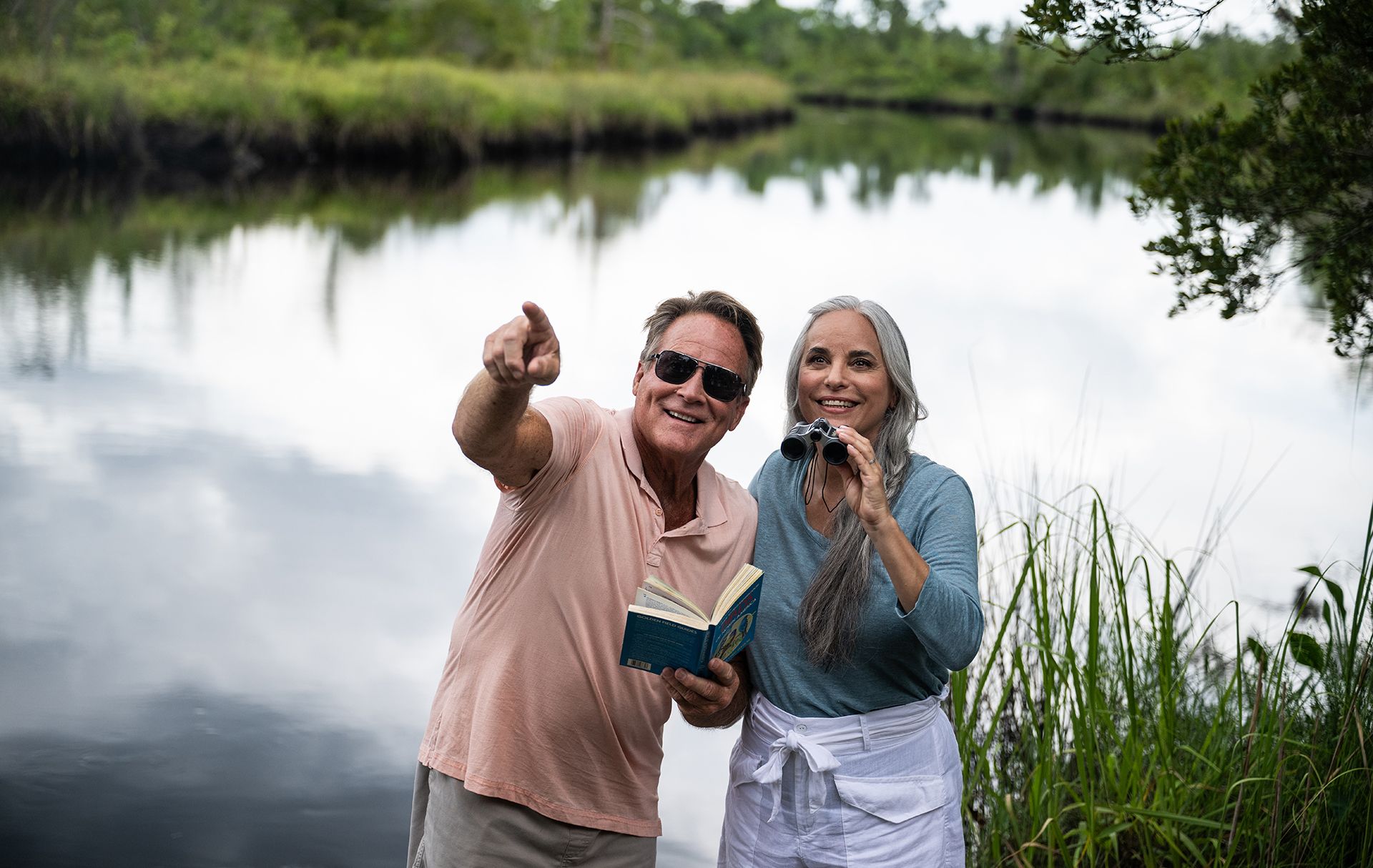 Active adult residents enjoying nature at Tributary