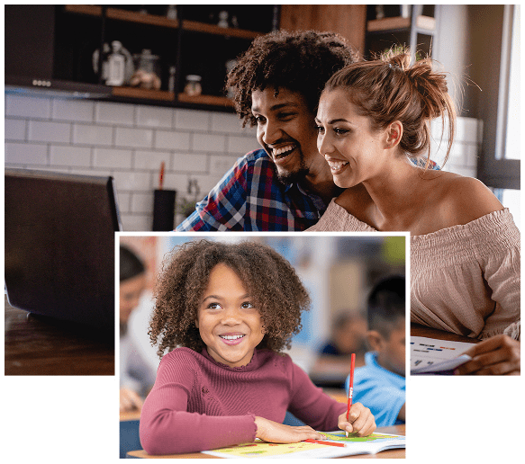Collage showing schools and students near the Tributary community in Nassau County, Florida