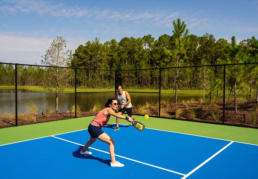tributary residents playing pickleball