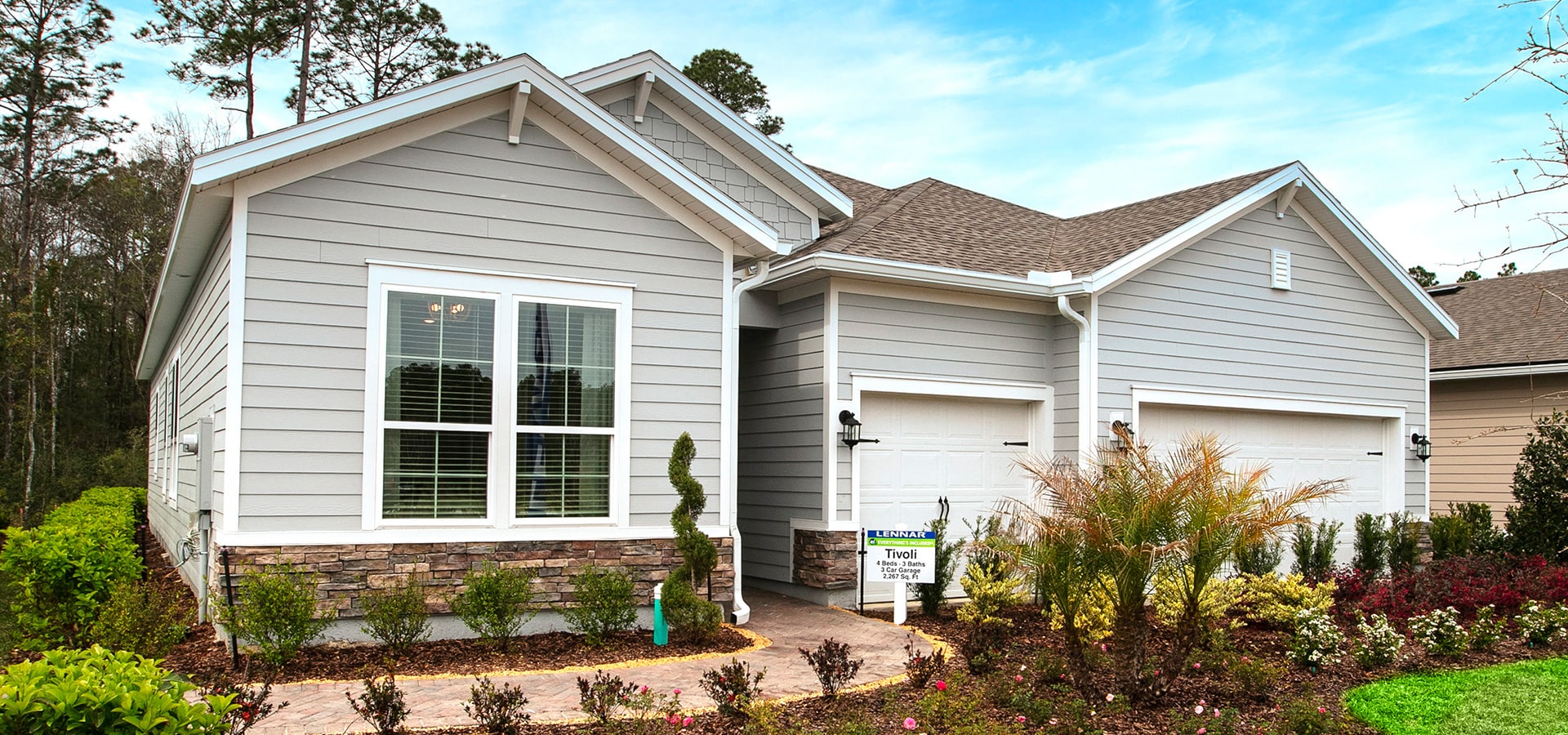 Lennar Tivoli model home exterior elevation at tributary