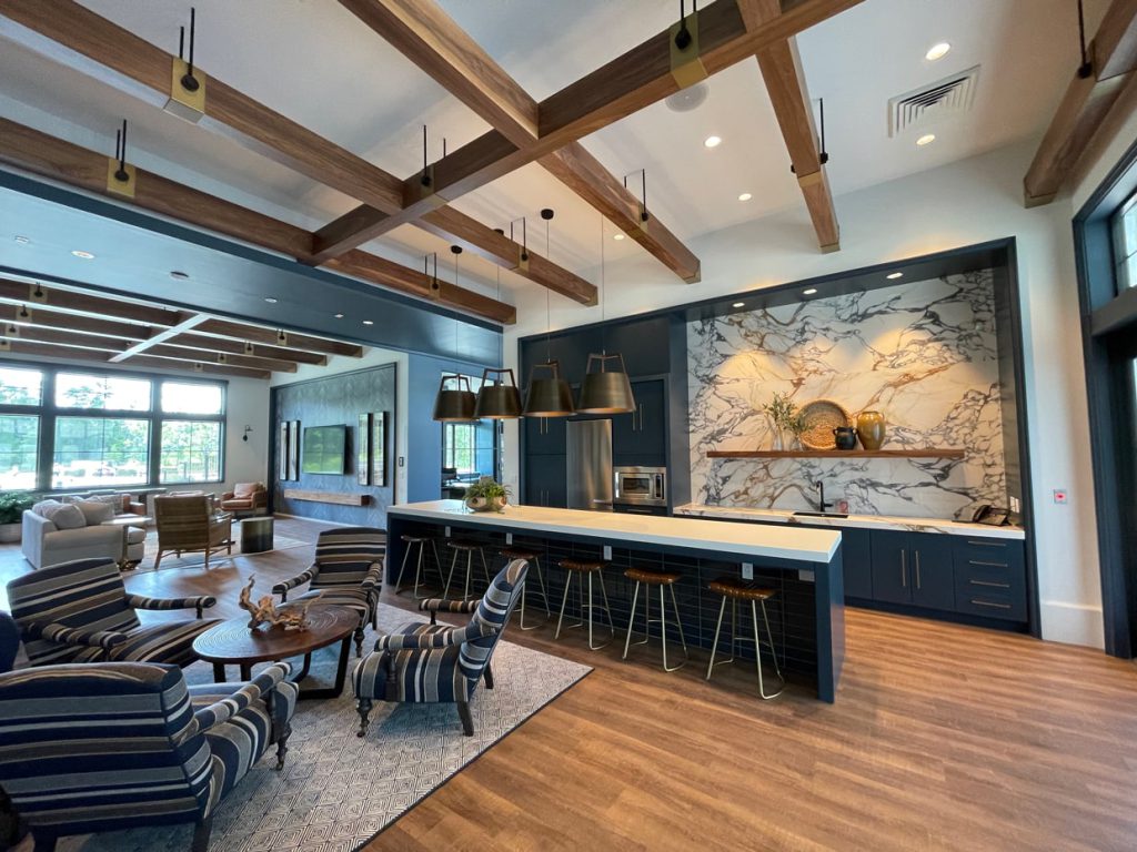 kitchen in the amenity center at tributary