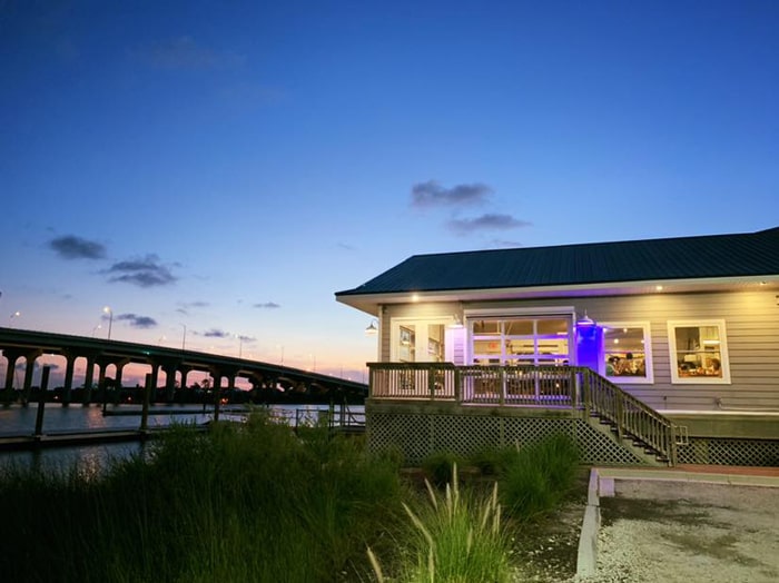 exterior of the dockside at sunset on amelia island