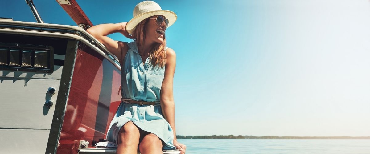 Woman enjoying nassau county river