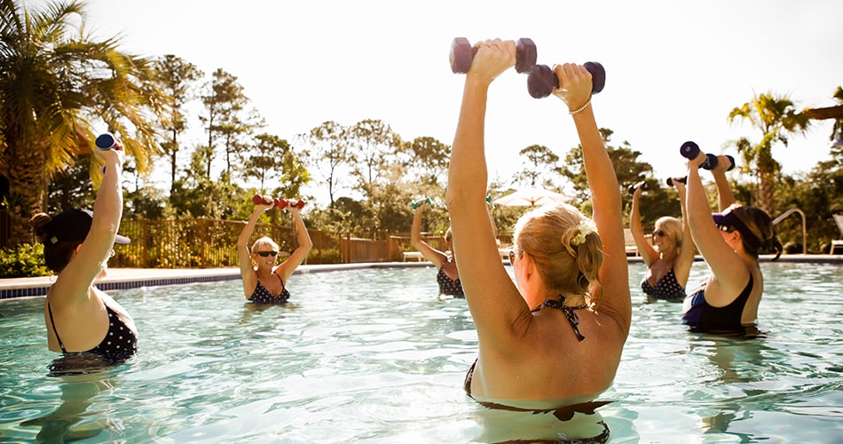 ladies water aerobics class