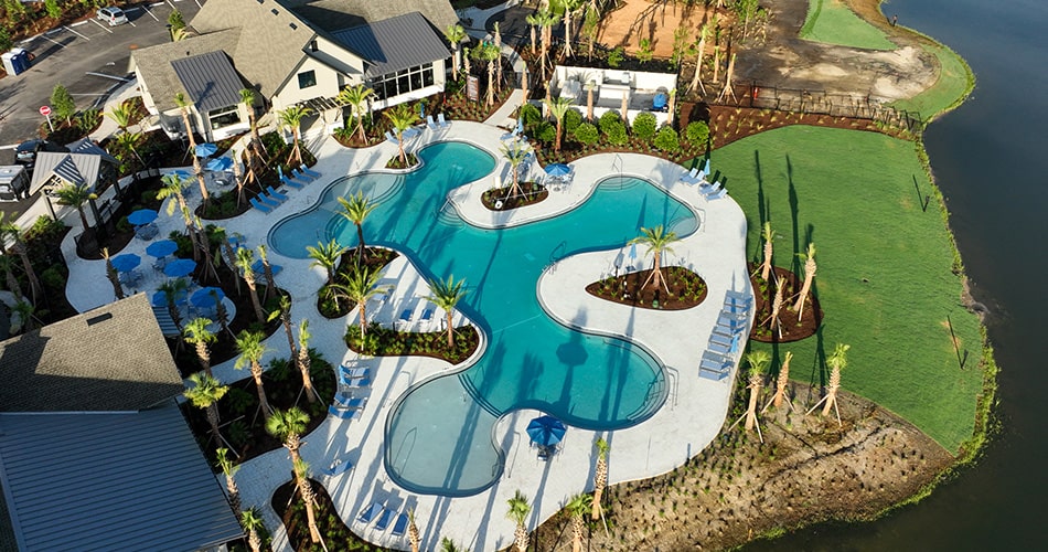 tributary lookout amenity center aerial in nassau county