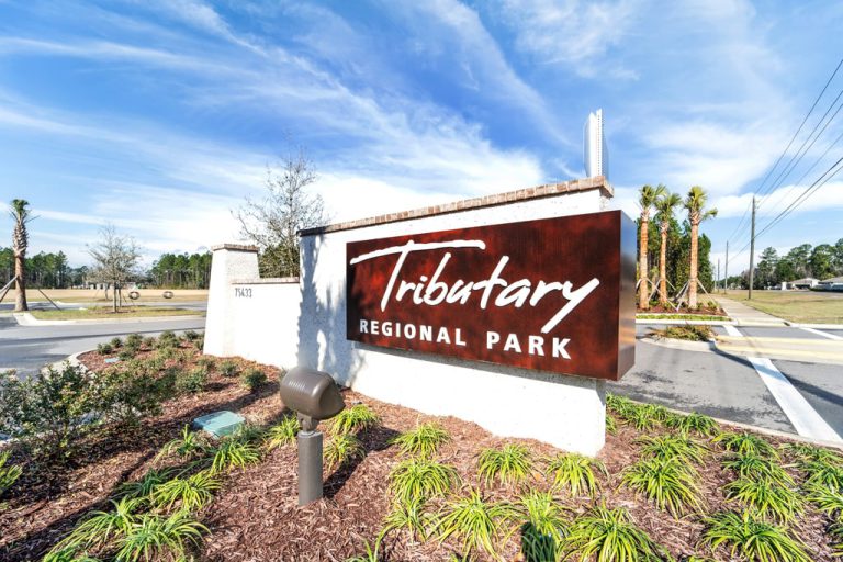 Tributary Regional Park monument sign