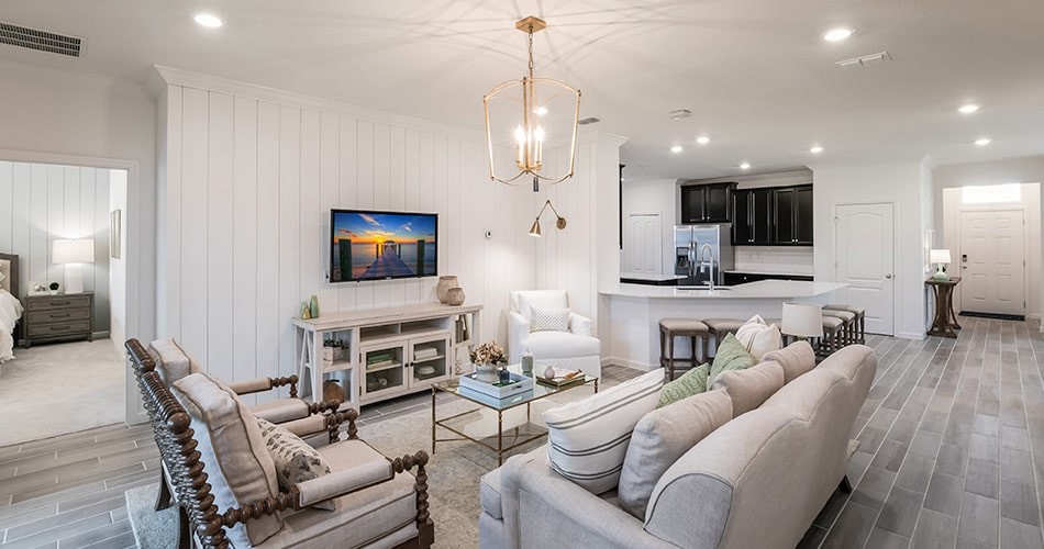 family room in retirement home in tributary