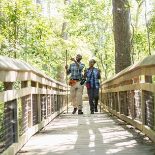 Camping and walking along boardwalk near Jacksonville