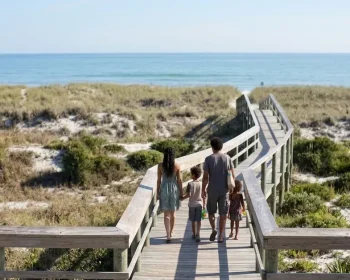 Family Walking Beach Amelia Island