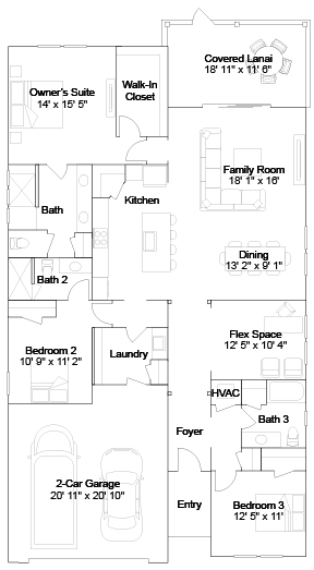 Floorplan image of Lennar - Antigua 3 Car Garage