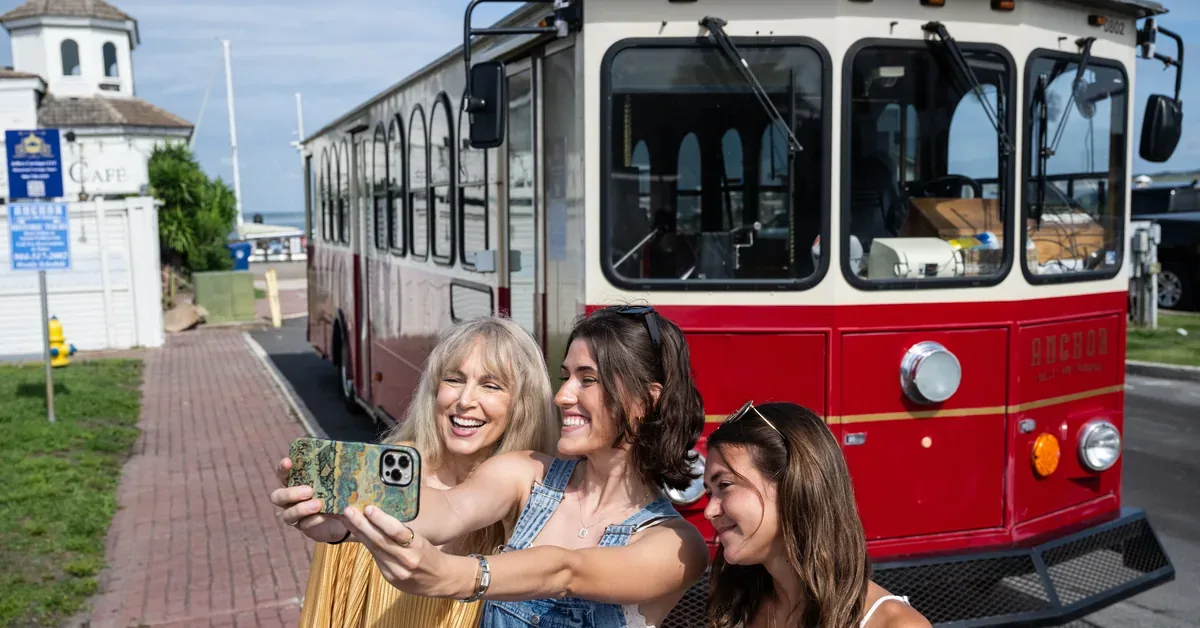Downtown Fernandina Trolley Selfie