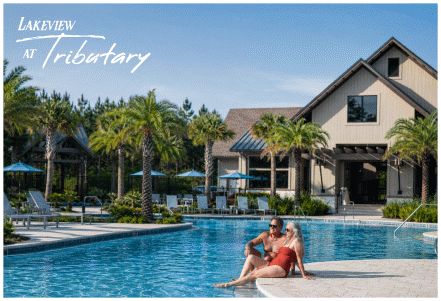 Pool and clubhouse at Lakeview at Tributary